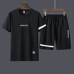 Casual Male Tracksuit Clothing Summer Men Set Fitness Suit Sporting Suits Short Sleeve T Shirt Shorts Quick Drying 2 Piece Set