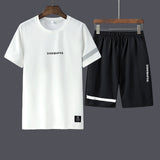 Casual Male Tracksuit Clothing Summer Men Set Fitness Suit Sporting Suits Short Sleeve T Shirt Shorts Quick Drying 2 Piece Set