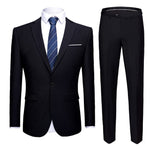 Shenrun Men Suits 2 Pieces Jacket Pants Business Uniform Office Suit Wedding Groom Tuexdo Slim Fit Single Button Casual Formal