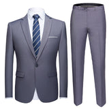 Shenrun Men Suits 2 Pieces Jacket Pants Business Uniform Office Suit Wedding Groom Tuexdo Slim Fit Single Button Casual Formal