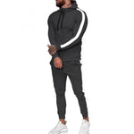 Men's Fashion Solid Color Striped Hoodie Set 2020 Men Casual Hooded Tracksuit Suit Male Winter Gym Sweatshirt Hoodies Pants Sets