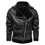 2020 New Mens Leather Jacket Youth Male Plus Velvet Lapel Autumn Fashion Brand Motorcycle Tops Winter Warm PU Faux Fur Coats Men