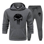 2 Pieces Sets Tracksuit Men Skull Brand Autumn Winter Hooded Sweatshirt +Drawstring Pants Male Sport Hoodies Running Sportswear