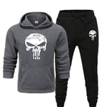 2 Pieces Sets Tracksuit Men Skull Brand Autumn Winter Hooded Sweatshirt +Drawstring Pants Male Sport Hoodies Running Sportswear