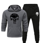 2 Pieces Sets Tracksuit Men Skull Brand Autumn Winter Hooded Sweatshirt +Drawstring Pants Male Sport Hoodies Running Sportswear