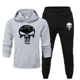 2 Pieces Sets Tracksuit Men Skull Brand Autumn Winter Hooded Sweatshirt +Drawstring Pants Male Sport Hoodies Running Sportswear