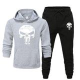 2 Pieces Sets Tracksuit Men Skull Brand Autumn Winter Hooded Sweatshirt +Drawstring Pants Male Sport Hoodies Running Sportswear