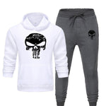 2 Pieces Sets Tracksuit Men Skull Brand Autumn Winter Hooded Sweatshirt +Drawstring Pants Male Sport Hoodies Running Sportswear