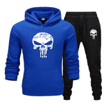 2 Pieces Sets Tracksuit Men Skull Brand Autumn Winter Hooded Sweatshirt +Drawstring Pants Male Sport Hoodies Running Sportswear