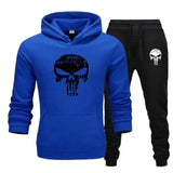 2 Pieces Sets Tracksuit Men Skull Brand Autumn Winter Hooded Sweatshirt +Drawstring Pants Male Sport Hoodies Running Sportswear