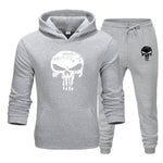 2 Pieces Sets Tracksuit Men Skull Brand Autumn Winter Hooded Sweatshirt +Drawstring Pants Male Sport Hoodies Running Sportswear