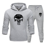 2 Pieces Sets Tracksuit Men Skull Brand Autumn Winter Hooded Sweatshirt +Drawstring Pants Male Sport Hoodies Running Sportswear